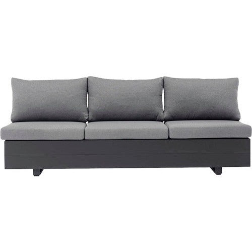 SenS-Line Diego - loungeset met zwart frame, grijze kussens, hout kleur tafelbladen-SENS-LINE-Bouwhof shop