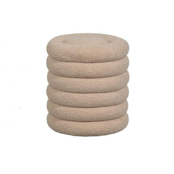 WOOOD Carly poef teddy zand-DE EEKHOORN [BO] (wonen)-Bouwhof shop