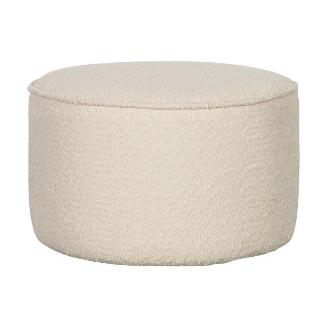 WOOOD Sara poef laag boucle creme, 36 x 60 cm-Bouwhof shop-Bouwhof shop