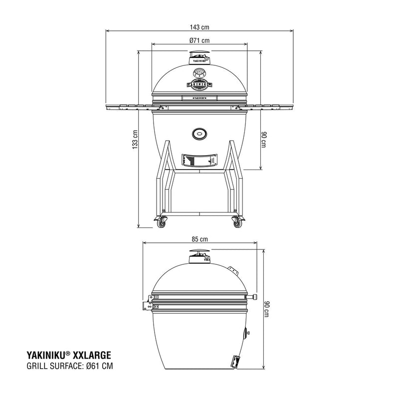 Yakiniku XXL Kamado grill incl. onderstel zijtafels pro set en hoes-YAKINIKU GRILL-Bouwhof shop