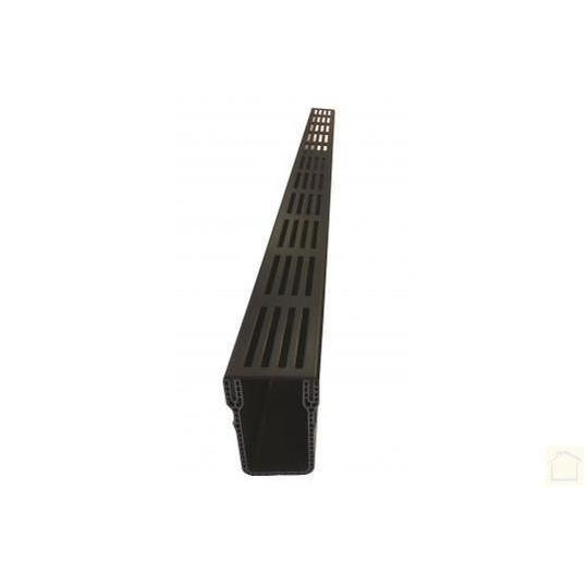 ACO Slimline lijngoot inclusief zwart aluminium design rooster 1000mm-Installatiematerialen-Bouwhof shop (6135296655536)