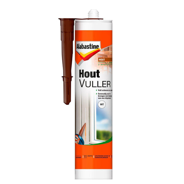 ALABASTINE HOUTVULLER WIT KOKER 485GR-AKZO NOBEL COATINGS (verf & behang)-Bouwhof shop (6169032261808)