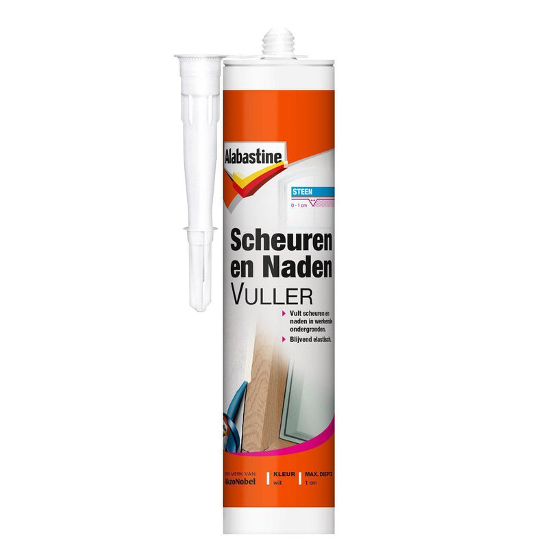 ALABASTINE SCHEUR & NADEN VULLER WIT KOKER 310ML-AKZO NOBEL COATINGS (verf & behang)-Bouwhof shop (6169031082160)