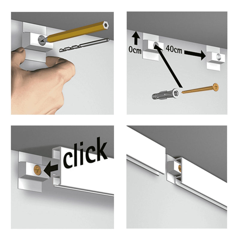 Artiteq PHS click rail compleet wit 600cm 3pp-SCHADEBO [BO]-Bouwhof shop (6657229455536)