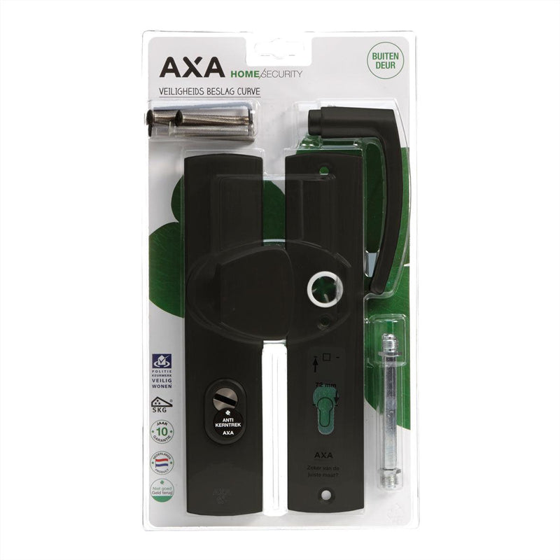 Axa veiligheidsbeslag Curve S-knop + blok PC72 zwart-NAUTA-Bouwhof shop