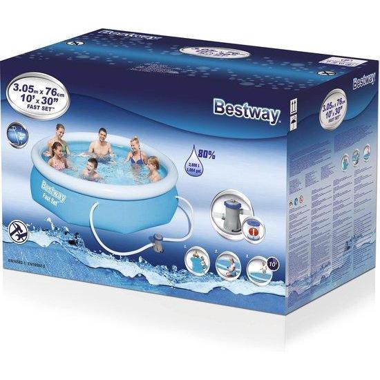 BESTWAY ZWEMBAD FAST SET SET ROND 305-AQUA-FUN | ALPC-Bouwhof shop (6569545007280)