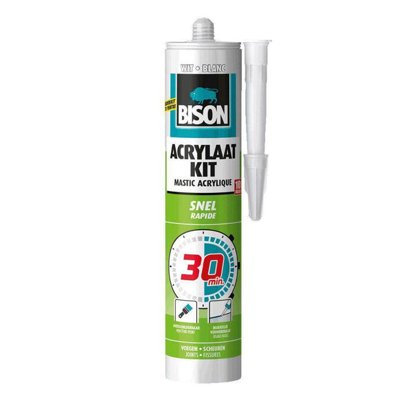 BISON ACRYLAATKIT WIT 30 MINUTEN -300ML/KOKER-AKZO NOBEL COATINGS (verf & behang)-Bouwhof shop (6148967399600)