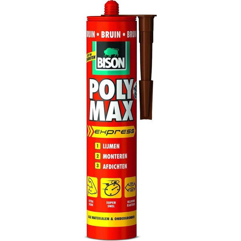 BISON POLYMAX EXPRESS BRUIN -425GR/KOKER-AKZO NOBEL COATINGS (verf & behang)-Bouwhof shop (6188536365232)