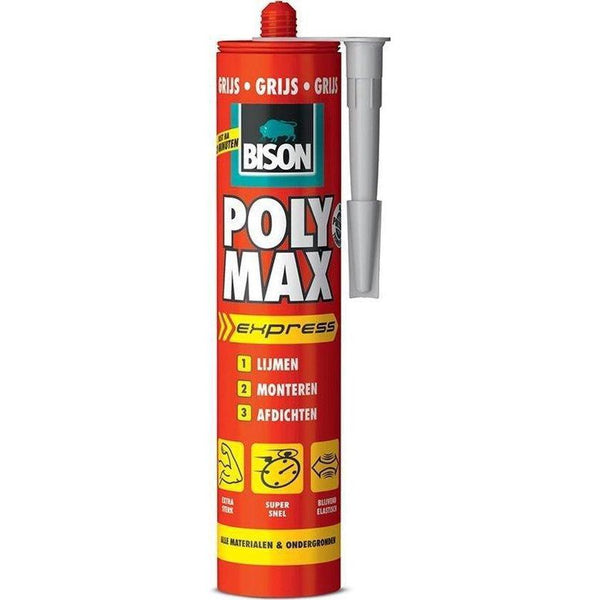 BISON POLYMAX EXPRESS GRIJS -425GR/KOKER-AKZO NOBEL COATINGS (verf & behang)-Bouwhof shop (6188536496304)