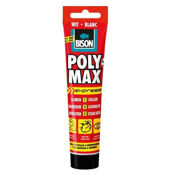 Bison polymax express wit -165gr/hangtube-AKZO NOBEL COATINGS (verf & behang)-Bouwhof shop (6141397237936)