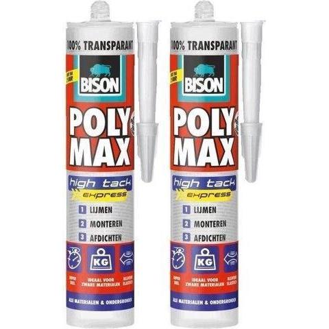 BISON POLYMAX HIGH TACK EXPRESS TRANSPARANT 300 GR. (DUOPACK) Default Title (6135158079664)