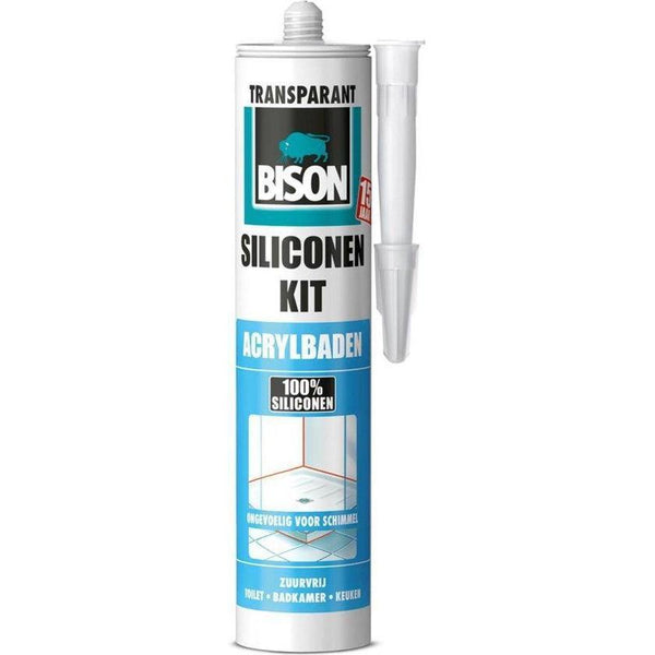 BISON SIL.KIT ACRYLBADEN TRANSPARANT -300ML/KOKER-AKZO NOBEL COATINGS (verf & behang)-Bouwhof shop (6217852027056)