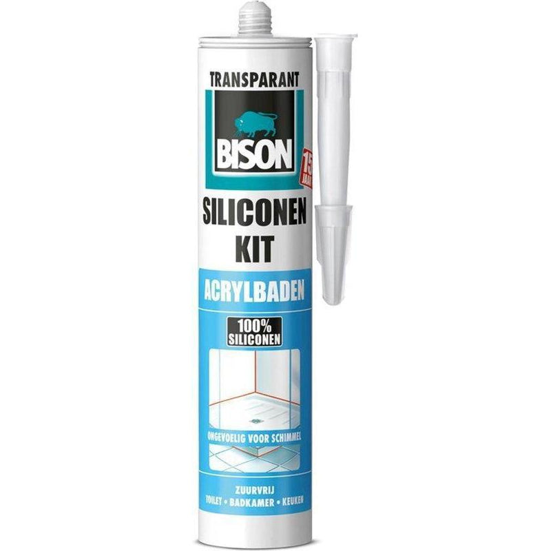 BISON SIL.KIT ACRYLBADEN TRANSPARANT -300ML/KOKER-AKZO NOBEL COATINGS (verf & behang)-Bouwhof shop (6217852027056)