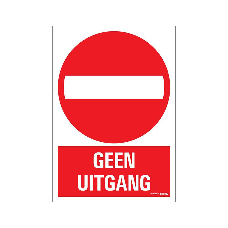 BORD 230X330 MM. GEEN UITGANG-PICKUP STICKERS [BO]-Bouwhof shop (6207499010224)