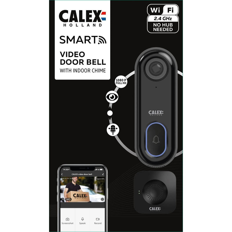 Calex Smart video deurbel incl. indoor chime-ELECTRO CIRKEL (installatie)-Bouwhof shop (6712886689968)
