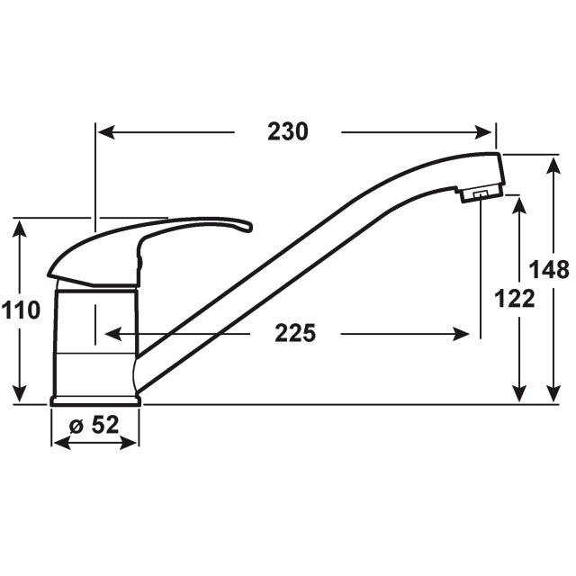 Cornat Fabio keukenmengkraan chroom-CONMETALL (sanitair) | CELLE-Bouwhof shop