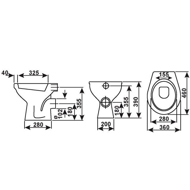 Cornat combi-pack-3 diepspoel wc compleet wit-CONMETALL (sanitair) | CELLE-Bouwhof shop