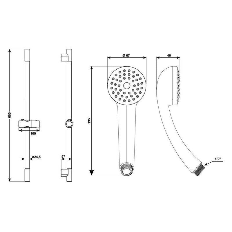 Cornat douchegarnituur Amarela 1s chroom-CONMETALL (sanitair) | CELLE-Bouwhof shop