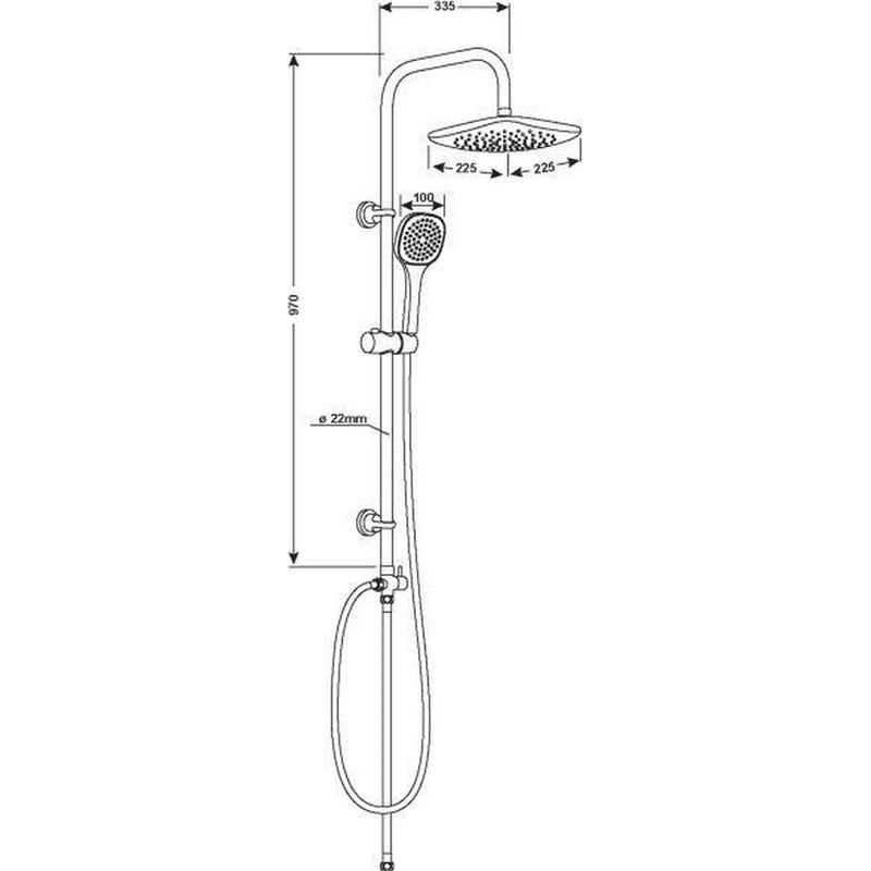 Cornat doucheset Square Neo hoekig chroom-CONMETALL (sanitair) | CELLE-Bouwhof shop