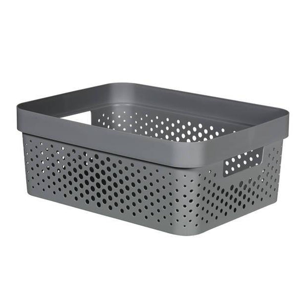 Curver infinity box dots 11 ltr. - 100% Recycled donkergrijs-KETER BENELUX-Bouwhof shop (6171996160176)