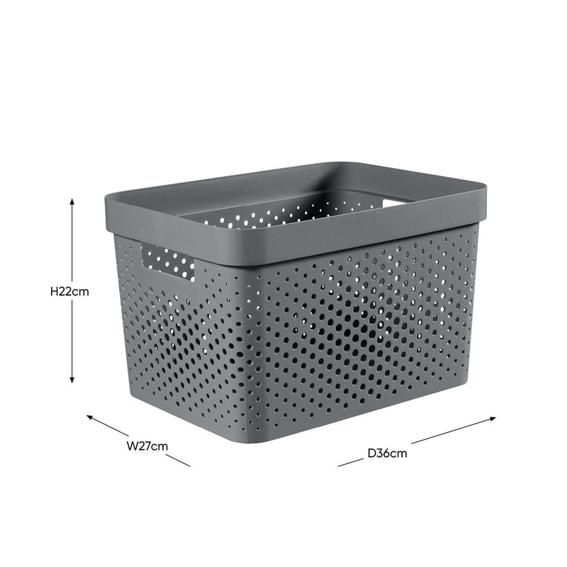 Curver infinity box dots 17 liter - 100% recycled antraciet-KETER BENELUX-Bouwhof shop (6569551659184)