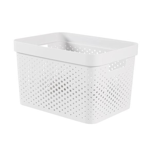 CURVER INFINITY BOX DOTS 17 LTR. - 100% RECYCLED WIT-KETER BENELUX-Bouwhof shop (6171995472048)