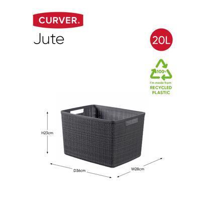 Curver jute mandje l 20 ltr. Donkergrijs-KETER BENELUX-Bouwhof shop (6181968314544)