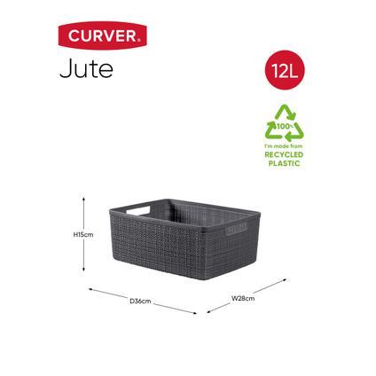 Curver jute mandje m 12 ltr. Donkergrijs-KETER BENELUX-Bouwhof shop (6171995865264)