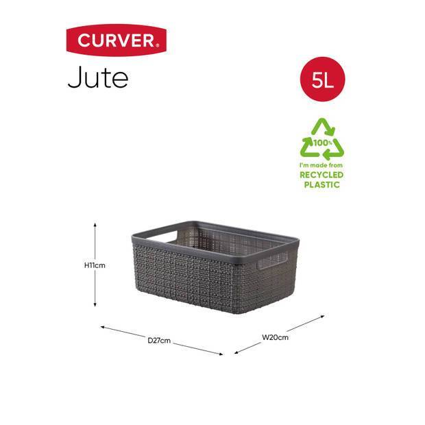 Curver jute mandje s 5 ltr. Donkergrijs-KETER BENELUX-Bouwhof shop (6181968674992)