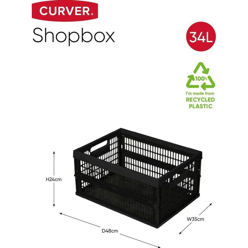 Curver shopbox 34 ltr. Zwart-KETER BENELUX-Bouwhof shop (6171995078832)