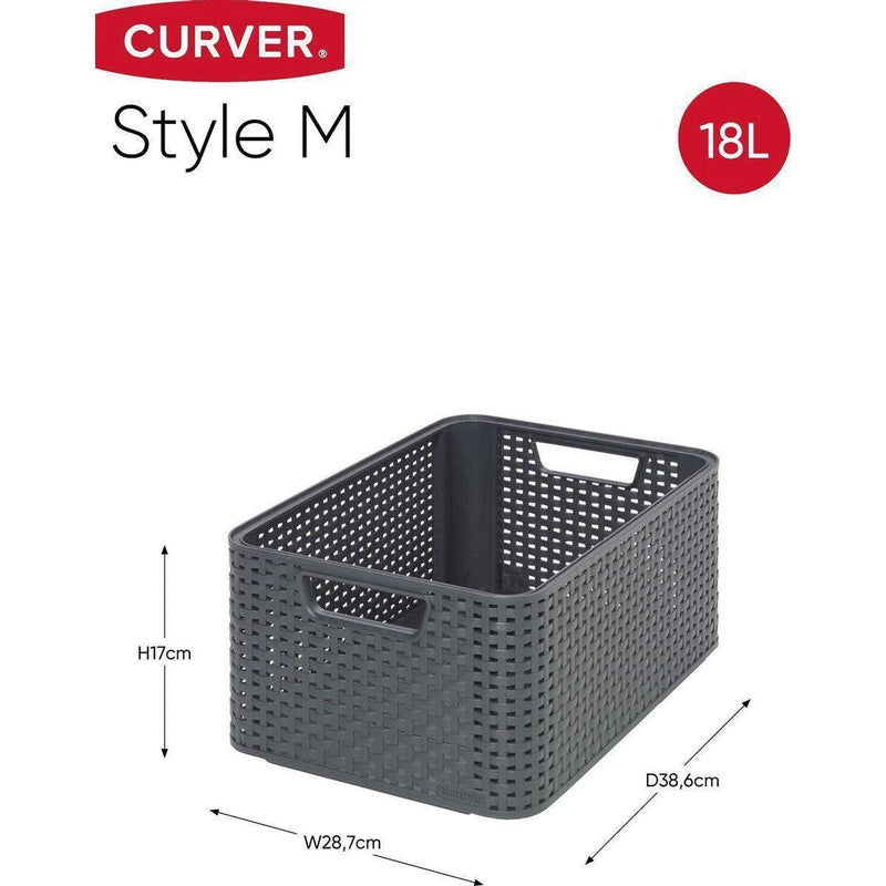 Curver style mandje m 18 ltr. Antraciet-KETER BENELUX-Bouwhof shop (6171995734192)