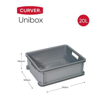 Curver unibox classic m 20 ltr. Zilver-KETER BENELUX-Bouwhof shop (6171994980528)