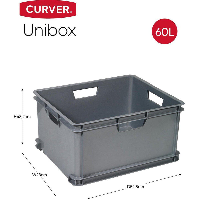 Curver unibox classic xl 60 ltr. Zilver-KETER BENELUX-Bouwhof shop (6156411076784)