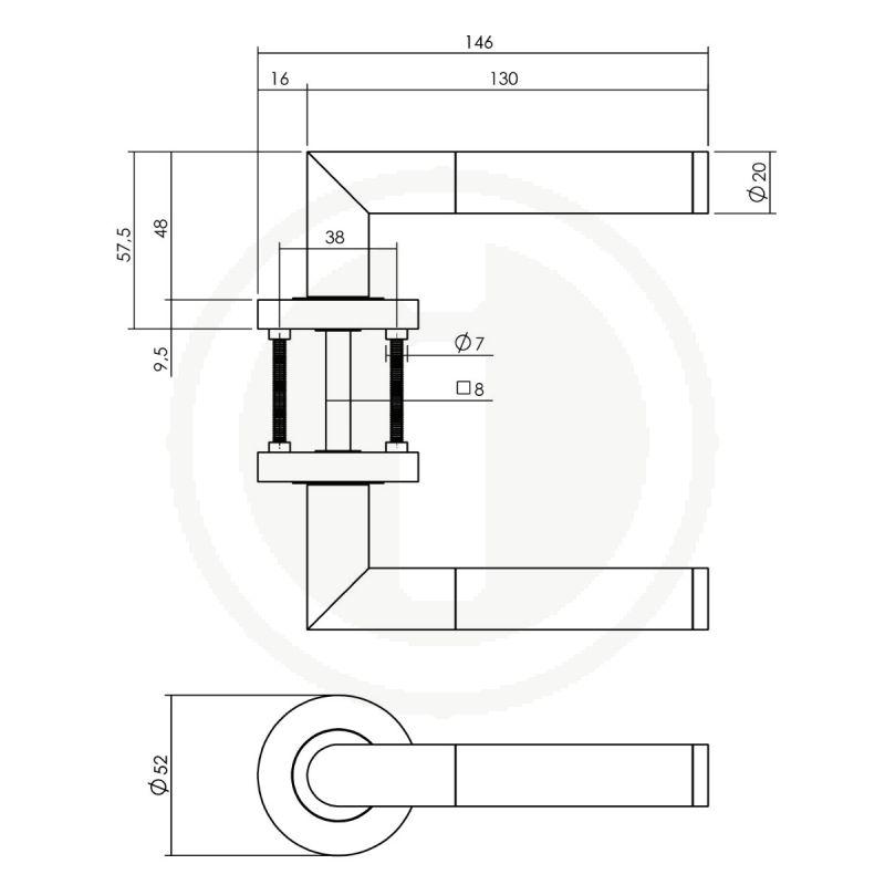 Deurkruk Bastian op ronde rozet 52x10mm met nokken mat zwart-VAN LEEUWEN INT. | INTERSTEEL [BO]-Bouwhof shop (6712862113968)