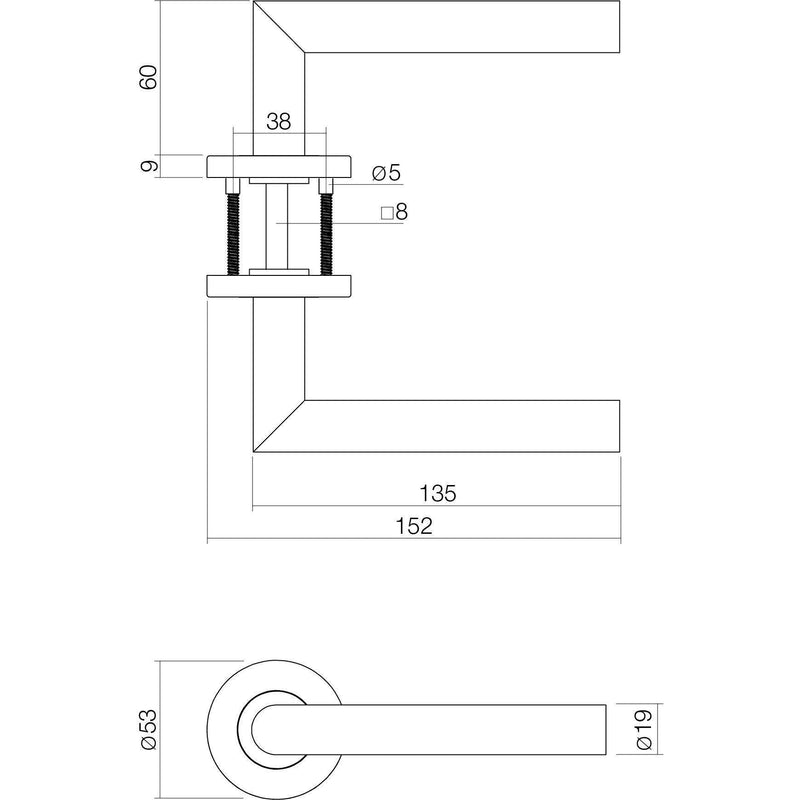 DEURKRUK HOEK90 BASIC OP ROND GEVEERDE ROZET 53X9MM RVS GEBORSTELD-VAN LEEUWEN INT. | INTERSTEEL [BO]-Bouwhof shop (6171996487856)