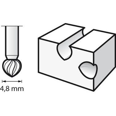 Dremel Hogesnelheidsfrees HSS kogel 4,8 mm. (192JA)-ROBERT BOSCH [BO]-Bouwhof shop (6157850214576)