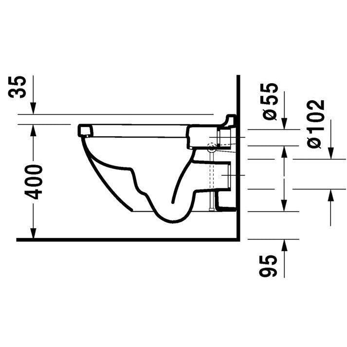 Duravit Starck 3 wit wandclosetpack diepspoel (dxb) 540x360 mm.-TECHNISCHE UNIE [BO] (sanitair) 1404748-Bouwhof shop (6135153918128)