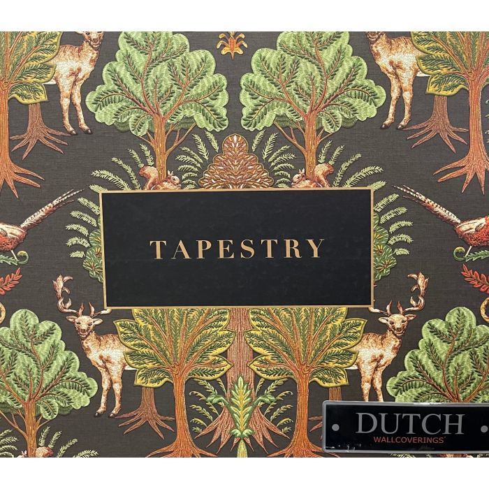 Dutch Wallcoverings behang Tapestry Plain Black / Dark green-SPITS [BO]-Bouwhof shop