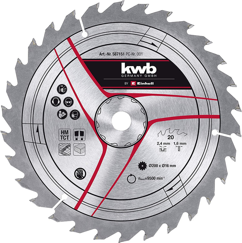 EINHELL ZAAGBLAD Ø200 X Ø16 X 1.6 MM / 20 T-EINHELL (ijzerwaren)-Bouwhof shop (6214599573680)