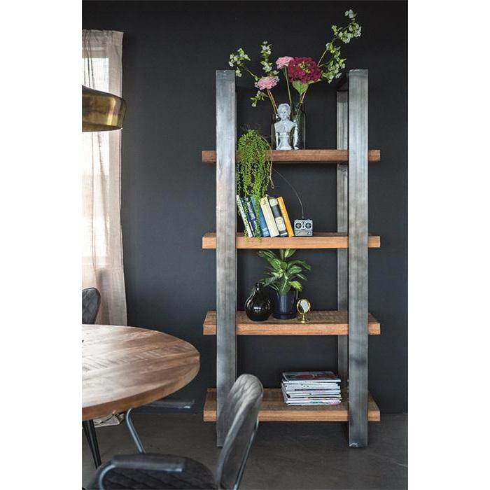 ELEONORA BOEKENKAST MANGO 94 CM. MET METALEN FRAME ZWART-ELEONORA [BO]-Bouwhof shop (6207494652080)