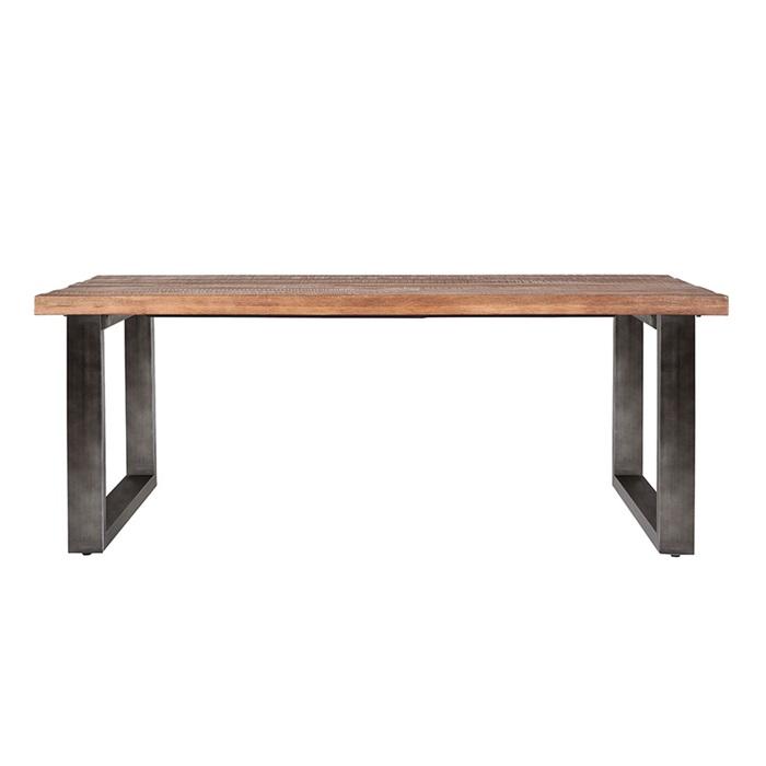 ELEONORA EETTAFEL MANGO MASSIEF MET METALEN POOT 160X90 ZWART-ELEONORA [BO]-Bouwhof shop (6207496814768)