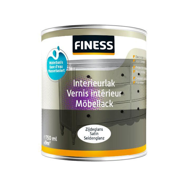 FINESS INTERIEURLAK ZIJDEGLANS ACRYL BINNEN DONKER EIKEN 750 ML.-SIER PLEISTER SPECIALIST (18400)-Bouwhof shop (6144855146672)