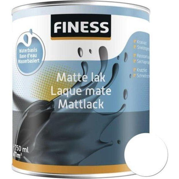 FINESS MATTE LAK WATERBASIS ACRYL BINNEN WINTER GRIJS 750 ML.-SIER PLEISTER SPECIALIST (18400)-Bouwhof shop (6144856555696)