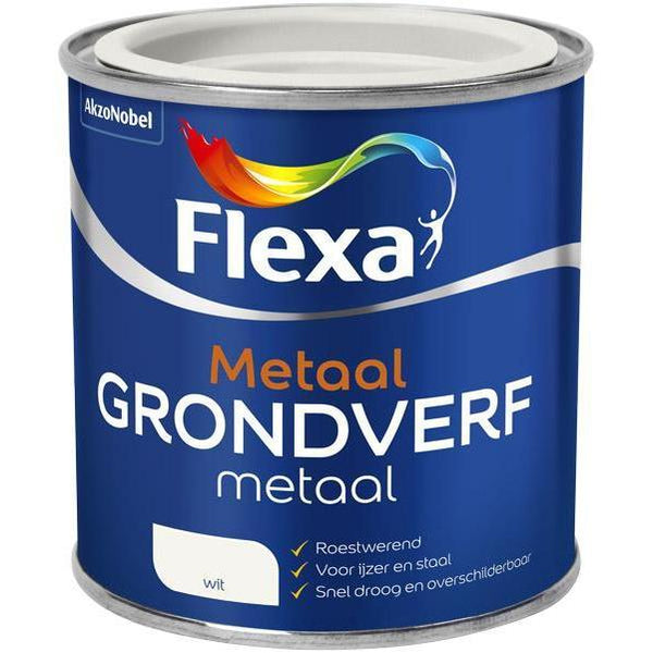 FLEXA GRONDVERF METAAL 250ML WIT-AKZO NOBEL COATINGS (verf & behang)-Bouwhof shop (6169026003120)