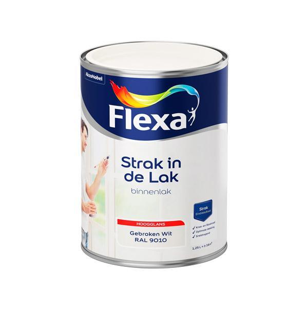FLEXA STRAK IN DE LAK WATERGEDRAGEN HOOGGLANS GEBRWIT RAL9010 1.25L-AKZO NOBEL COATINGS (verf & behang)-Bouwhof shop (6169025052848)