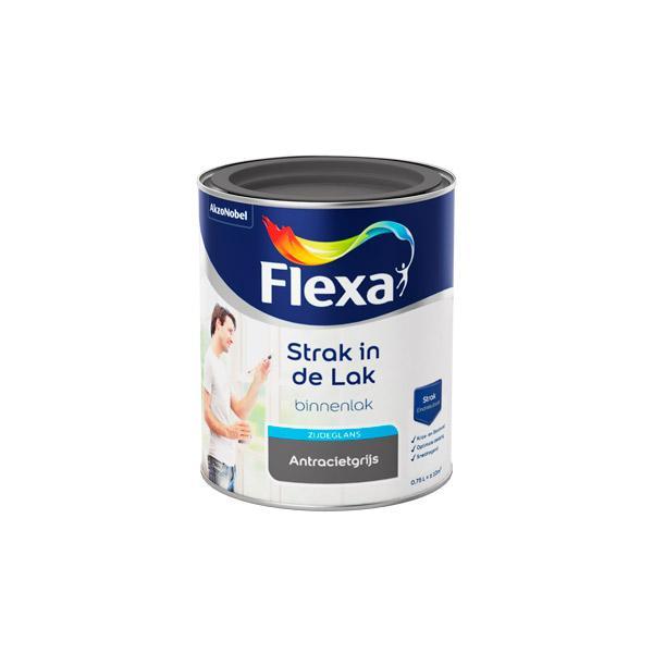 FLEXA STRAK IN DE LAK WATERGEDRAGEN ZIJDEGLANS 1026 ANTRACIET 750 ML-AKZO NOBEL COATINGS (verf & behang)-Bouwhof shop (6169023742128)