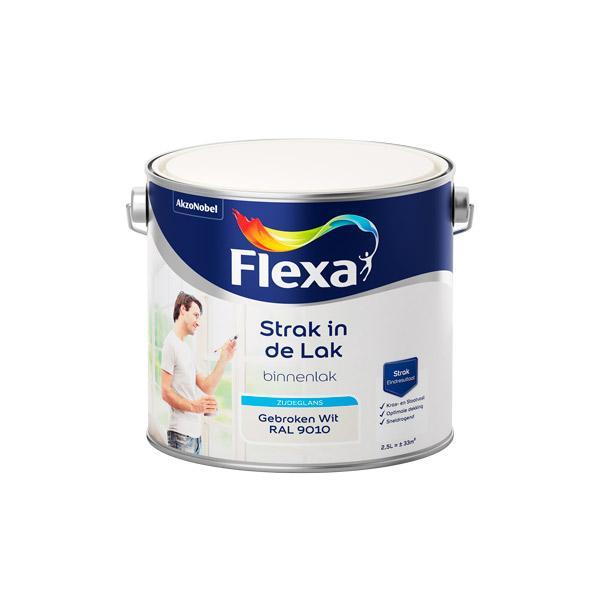 FLEXA STRAK IN DE LAK WATERGEDRAGEN ZIJDEGLANS GEBR WIT RAL9010 2.5L-AKZO NOBEL COATINGS (verf & behang)-Bouwhof shop (6169024430256)