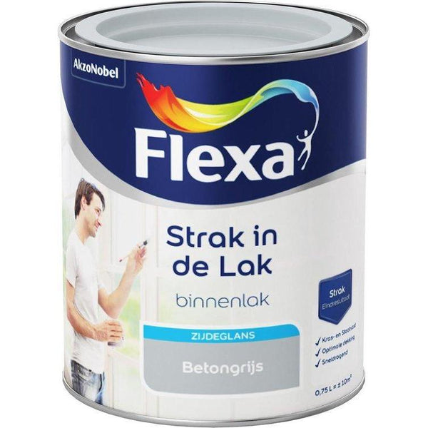 FLEXA STRAK IN DE LAK WG ZG BETONGRIJS 0.75L-AKZO NOBEL COATINGS (verf & behang)-Bouwhof shop (6581333360816)