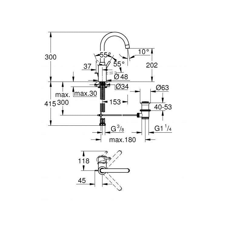 GROHE WASTAFELMENGKRAAN UITL HOOG-TECHNISCHE UNIE [BO] (sanitair) 1404748-Bouwhof shop (6702508966064)