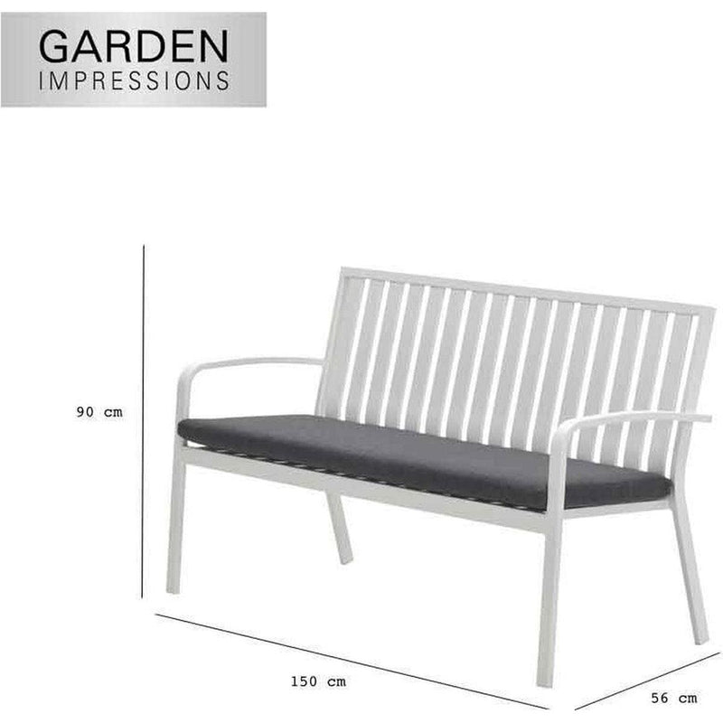 Garden Impressions Bruno tuinbank 150cm wit-GARDEN IMPRESSIONS-Bouwhof shop